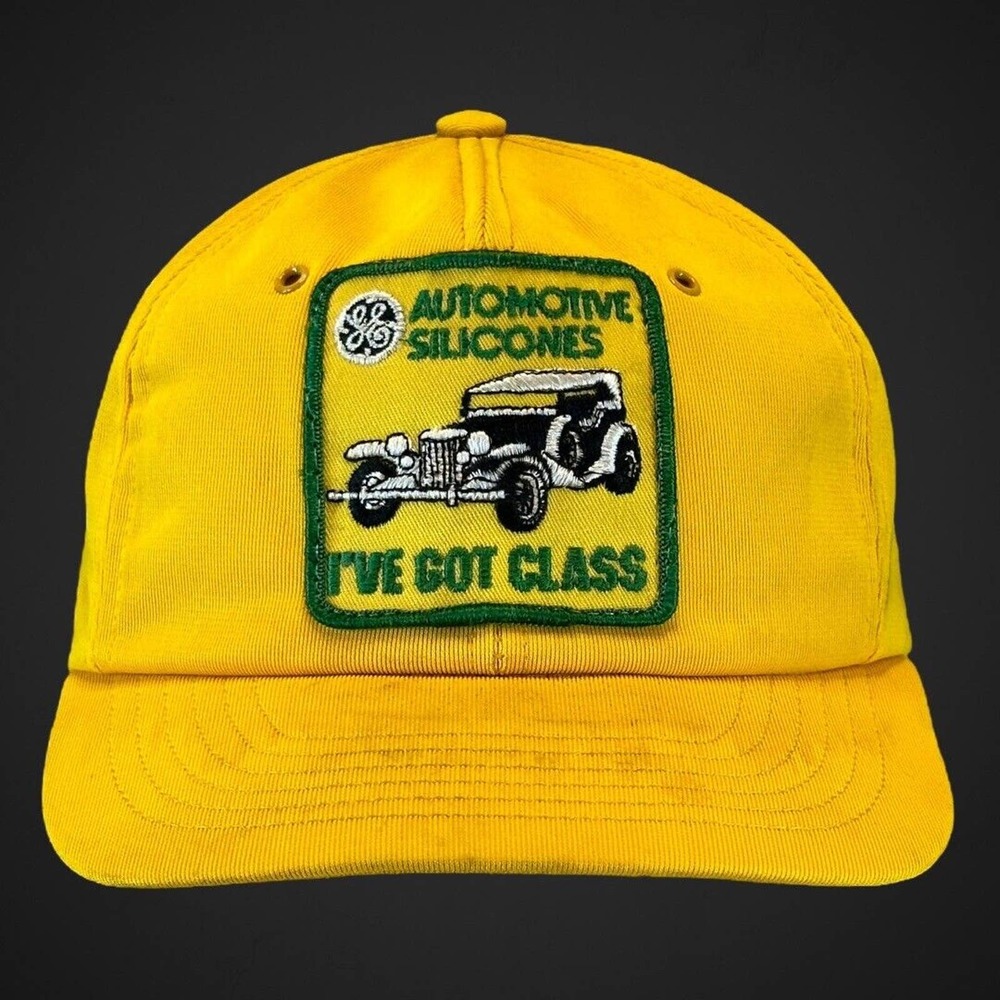 Vintage GE Automotive Silicones I’ve Got Class Patch Yellow Snapback Hat Cap